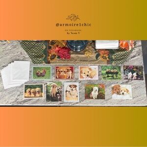 GREETING CARDS | Adorable Dogs & Puppies Set | 10 blank cards with envelopes